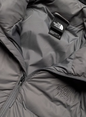 The North Face Dames Lange Gewatteerde Winterjas, grijs