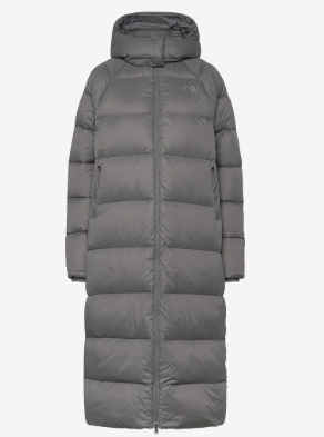 The North Face Dames Lange Gewatteerde Winterjas, grijs