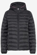 Tommy Hilfiger Dames Gewatteerde Getailleerd jas, zwart