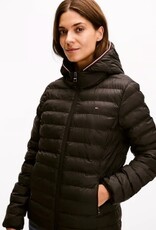 Tommy Hilfiger Dames Gewatteerde Getailleerd jas, zwart