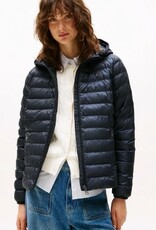 Tommy Hilfiger Dames Gewatteerde Getailleerd jas, blauw