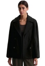 Marc O'Polo Dames WOLMIX Korte Mantel, zwart