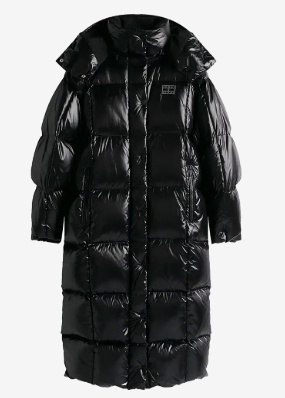 Tommy Jeans Dames MAXI ESSENTIAL Gewatteerde PUFFER , zwart