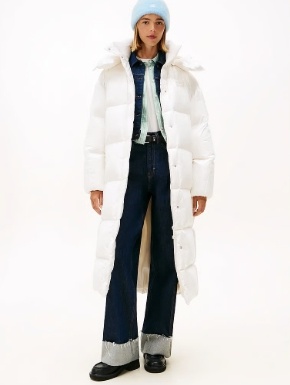 Tommy Jeans ALASKA LONG PUFF Winterjas, gebrokenwit