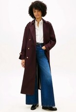 Tommy Hilfiger Dames OVERSIZED Lange Trenchcoat, paars