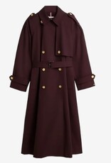 Tommy Hilfiger Dames OVERSIZED Lange Trenchcoat, paars