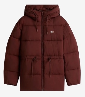 Tommy Hilfiger Dames Gewatteerd winterjas, bordeaux-  rood