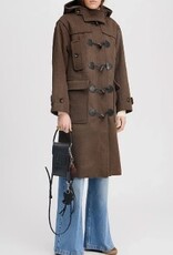 Munthe  Dames WOLMIX Lange Mantel, bruin