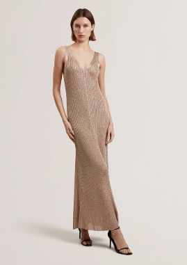 Ted Baker London Dames Lange Midi jurk, goud