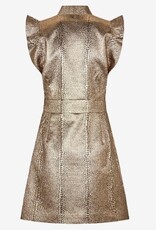 Dea Kudibal Dames Ronde hals Korte Jurk, goud