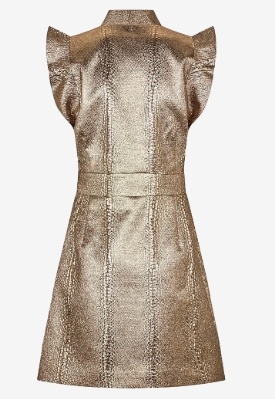 Dea Kudibal Dames Ronde hals Korte Jurk, goud