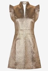 Dea Kudibal Dames Ronde hals Korte Jurk, goud