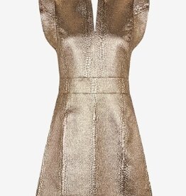 Dea Kudibal Ronde hals Korte Jurk, goud