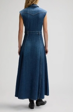 Lee Jeans Dames Lange Jurk, blauw