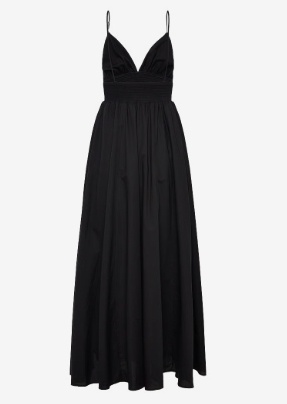 HUGO Dames V-hals Maxi Jurk, zwart