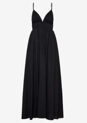 HUGO Dames V-hals Maxi Jurk, zwart