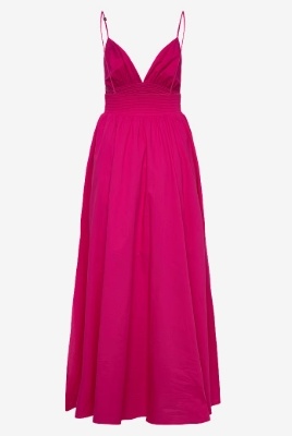 HUGO Dames V-hals Maxi Jurk, roze