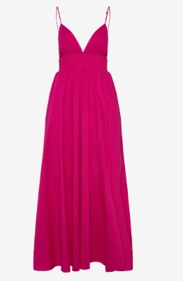 HUGO Dames V-hals Maxi Jurk, roze