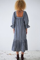 Stella Nova Dames vierkante hals Jurk, blauw