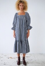 Stella Nova Dames vierkante hals Jurk, blauw