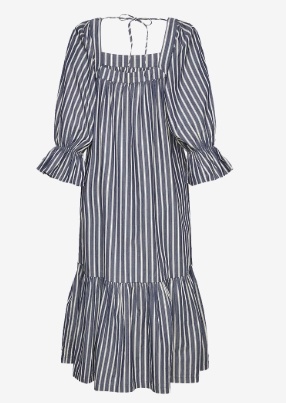 Stella Nova Dames vierkante hals Jurk, blauw