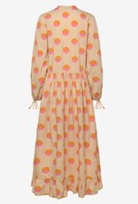 Stella Nova Dames Ronde Hals Maxi Jurk,  beige