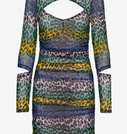 Ganni Ronde Hals Jurk, multi