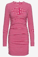 Ganni Dames Ronde Hals Jurk, rood