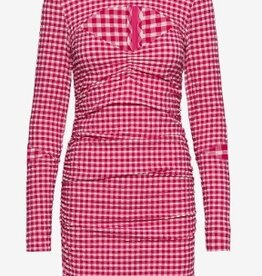 Ganni Ronde Hals Jurk, rood