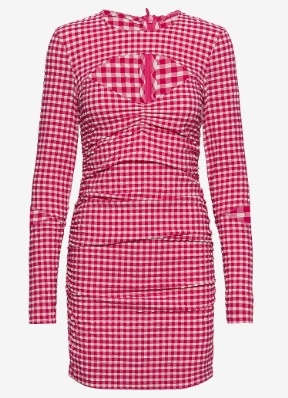 Ganni Dames Ronde Hals Jurk, rood