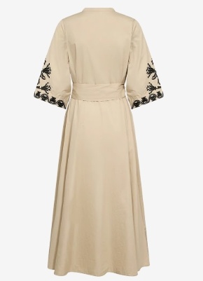 Soyaconcept Dames Ronde Hals Lange Jurk, beige