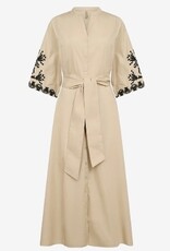 Soyaconcept Dames Ronde Hals Lange Jurk, beige