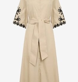 Soyaconcept Ronde Hals Lange Jurk, beige