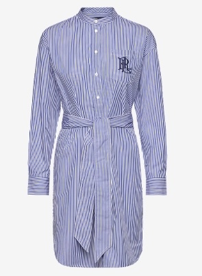Lauren Ralph Lauren Dames Ronde Hals Shirtjurk, blauw