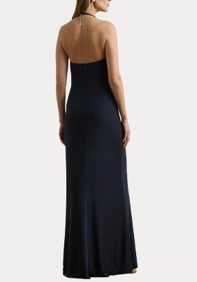 Lauren Ralph Lauren Dames Maxi Jersey Jurk, blauw