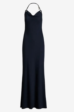 Lauren Ralph Lauren Dames Maxi Jersey Jurk, blauw