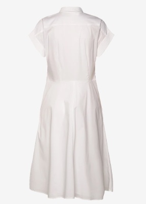 Lauren Ralph Lauren Dames Katoenmix Hoge halslijn Jurk, wit