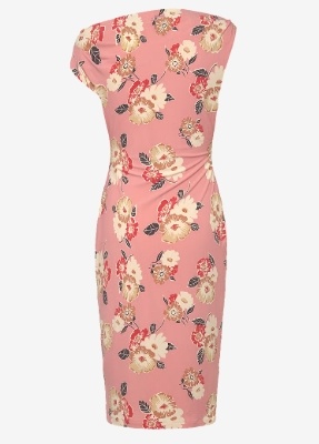 Lauren Ralph Lauren Dames Flora Lange Jersey Jurk, roze