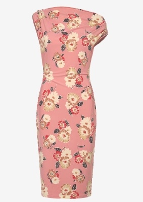 Lauren Ralph Lauren Dames Flora Lange Jersey Jurk, roze