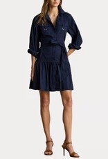 Lauren Ralph Lauren Dames Katoenmix  Korte Jurk, blauw
