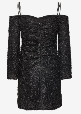 Ganni Dames Korte Glitter Jurk, zwart