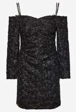 Ganni Dames Korte Glitter Jurk, zwart