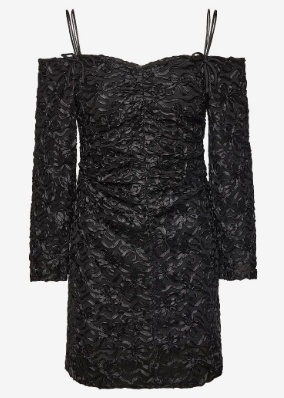 Ganni Dames Korte Glitter Jurk, zwart