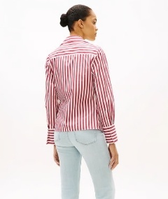 Tommy Hilfiger Dames Gestreept blouse, rood