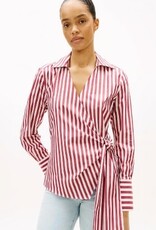 Tommy Hilfiger Dames Gestreept blouse, rood