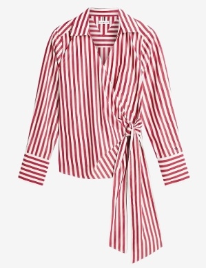 Tommy Hilfiger Dames Gestreept blouse, rood