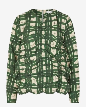 STINE GOYA Dames V-halslijn blouse, groen