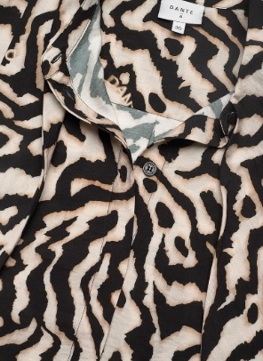 Dante6 Dames Dierenprint Blouse, zwart
