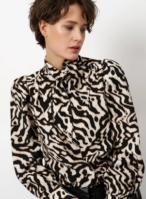 Dante6 Dames Dierenprint Blouse, zwart