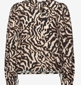 Dante6 Dierenprint Blouse, zwart